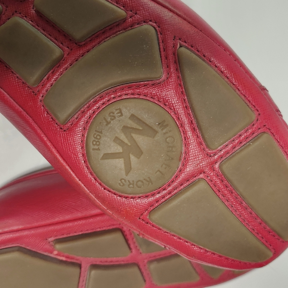 Michael KORS Leather Red Flats Shoes 7.5 - Picture 10 of 14
